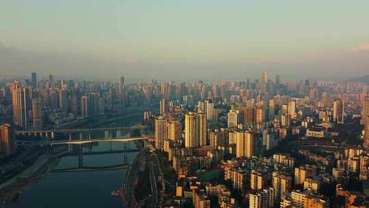 重庆大景航拍城市建筑地标