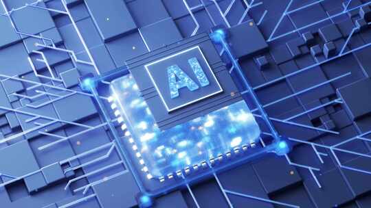 AI高科技芯片电路旋转