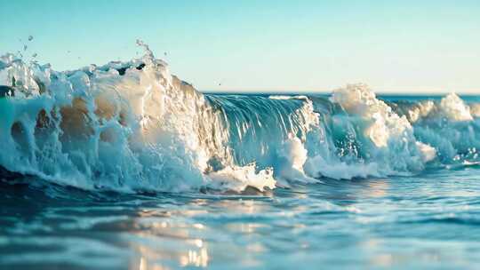 海浪浪花 清澈海浪 波光粼粼