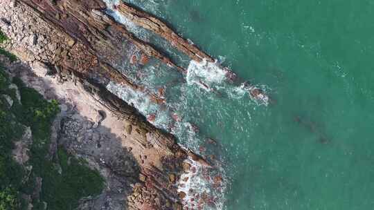 深圳杨梅坑礁石海岸航拍