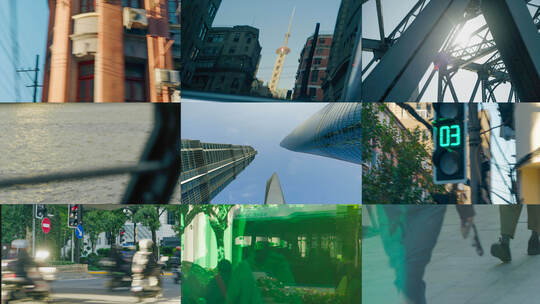 上海局部写意快切城市建筑特写高清在线视频素材下载