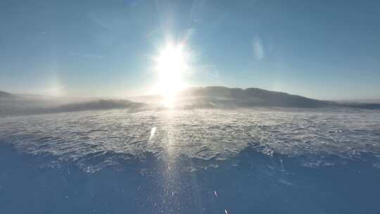 寒冬雪景白毛风冬日暖阳雪霁