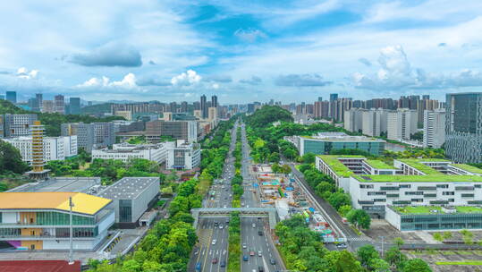 深圳龙岗区龙翔大道航拍延时