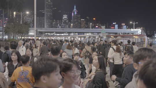 香港2023跨年夜尖沙咀街景夜景