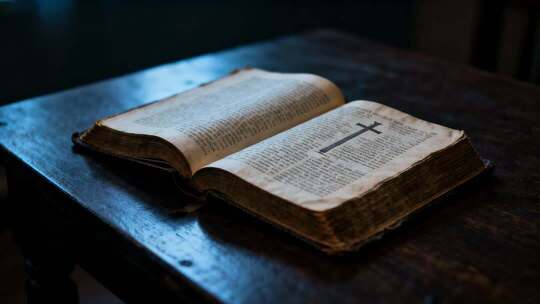 古老圣经十字架宗教信仰复古氛围视频