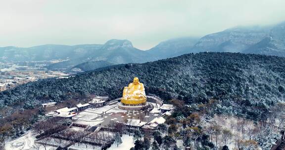 千佛山雪景航拍