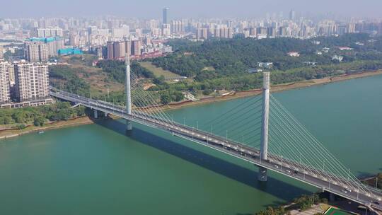 南宁邕江五象大桥航拍4K视频
