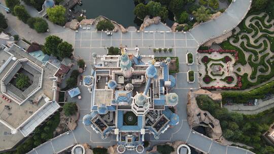 上海迪士尼乐园4K航拍迪士尼度假村原素材
