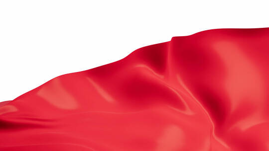 流动的带Alpha通道的红色布料3D渲染