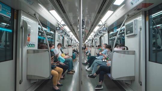 上海_地铁车厢内_地铁_上海地铁4K视频素材模板下载