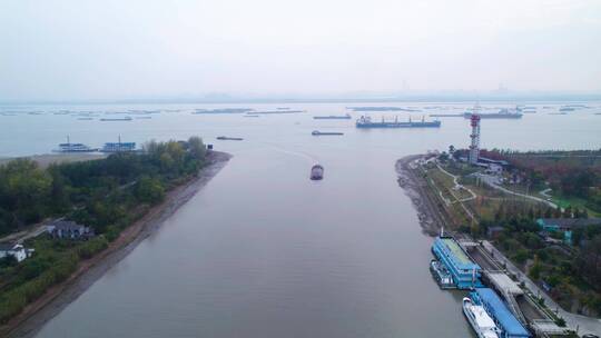 京杭大运河长江交汇处-航拍