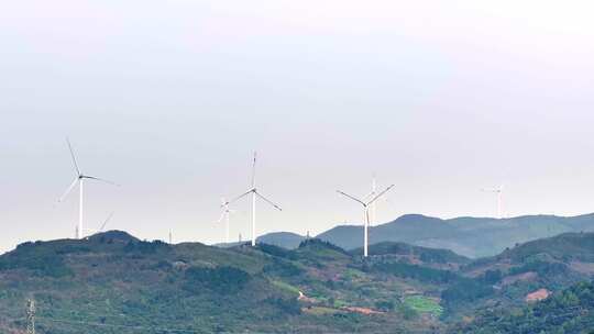 航拍新能源风车风能