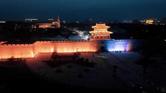 邯郸市大名县大名府老城航拍（夜景）