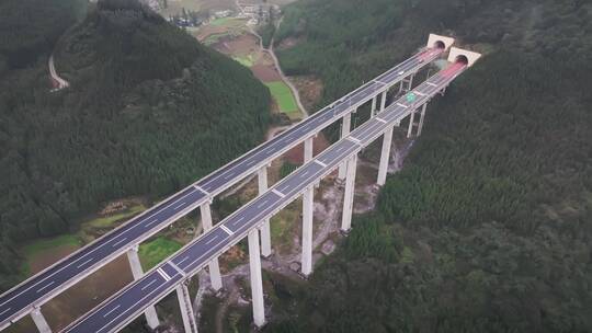 大河跨线桥跨河桥大桥航拍高速公路视频素材模板下载