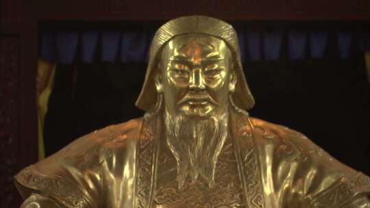 成吉思汗祭祀场所 雕像视频素材模板下载