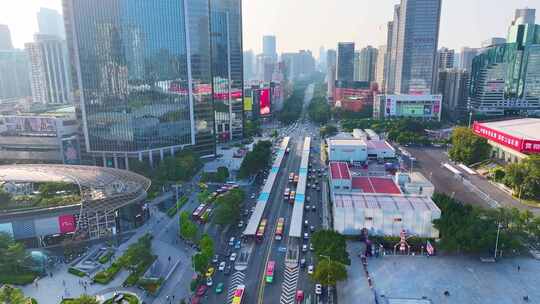 广州天河区天河路航拍车流城市交通车水马龙