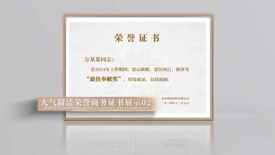 简洁专利荣誉成果证书展示