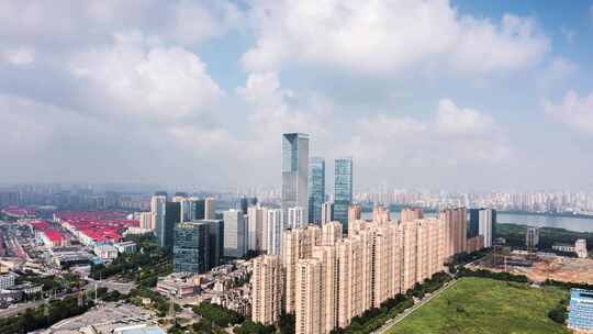 大气南昌艾溪湖CBD航拍延时