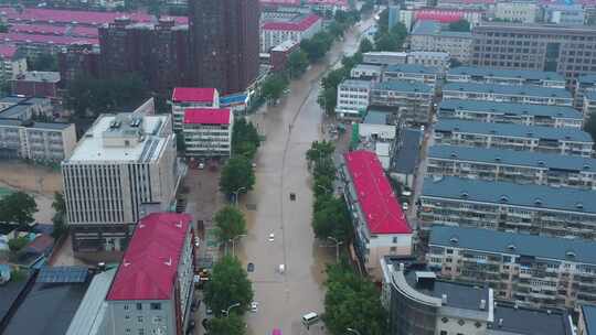 北京门头沟暴雨洪水水淹车山洪航拍