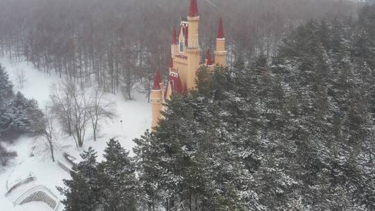 哈尔滨冬天雪景航拍