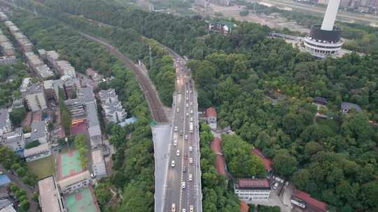 湖北省武汉市武昌区长江风光城市航拍