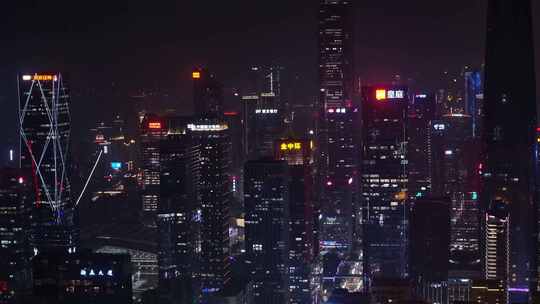 深圳夜晚夜景都市繁华摩天大楼