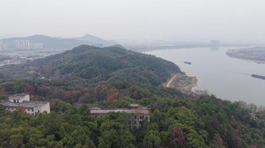 湖南湘潭昭山观音寺航拍3高清在线视频素材下载