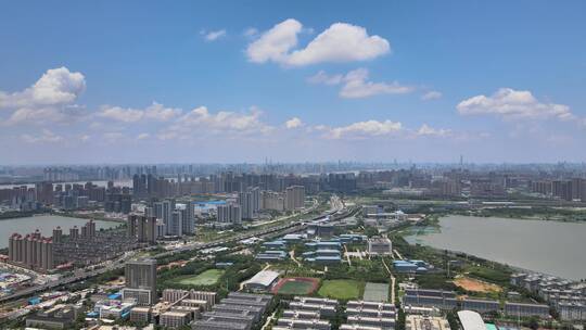 武汉三镇城市航拍大景视频素材模板下载