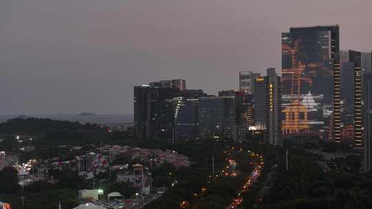 厦门中航紫金广场夜景航拍