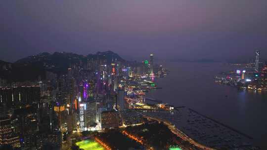 直飞香港CBD夜景航拍视频4K30P