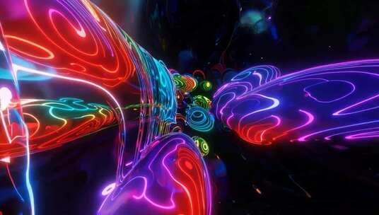 动感彩色光效流动素材