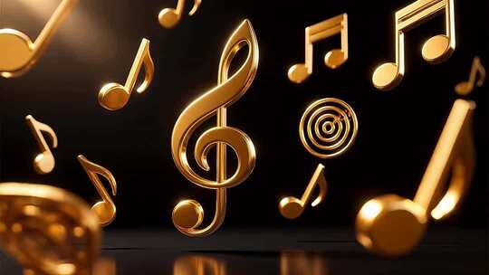 360度循环金色音符4K