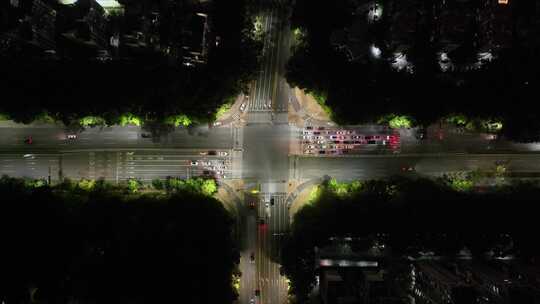 深圳福田区新洲路夜景航拍