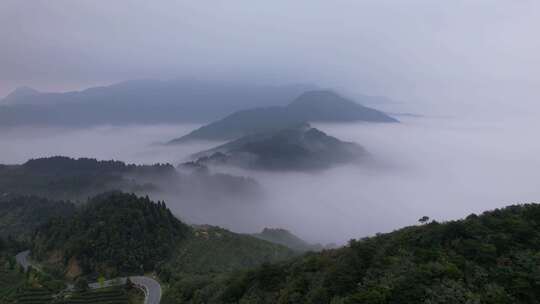 南岳衡山云海风光4k航拍