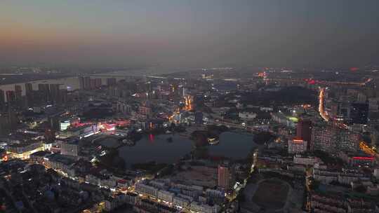 安徽芜湖城市夜景灯光航拍