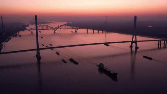 南京大胜关长江大桥航拍视频视频素材模板下载