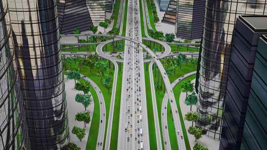 成城市路口车流规划城市建设