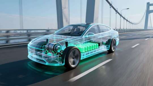 新能源电动汽车结构透视科技环保动画