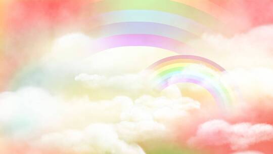云层穿梭彩虹