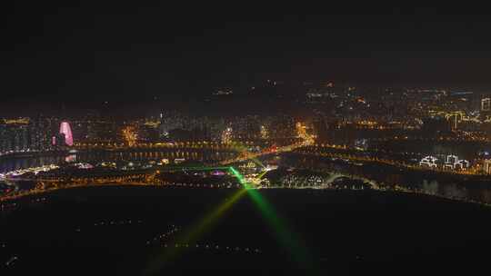 南宁夜景航拍城市空镜8K