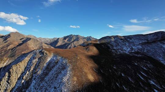 川西冬天的雪山航拍