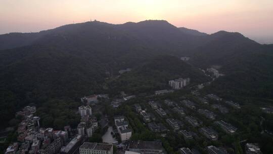 广州白云山森林公园日出日落黄昏夕阳视频素材模板下载