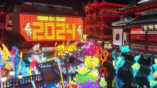 上海灯会 龙年 豫园灯会 春节 张灯结彩视频素材模板下载