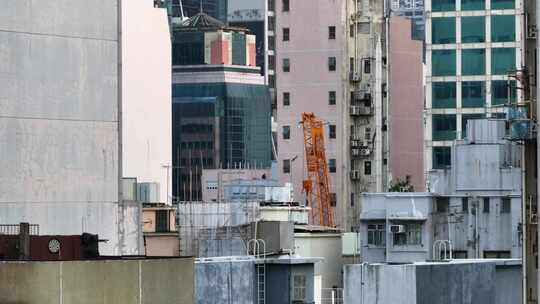 香港湾仔区清晨航拍