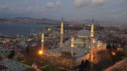 伊斯坦布尔市苏莱曼尼耶清真寺检疫鸟瞰图3