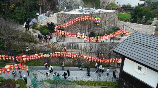 福建福州烟台山大尾灯笼龙年新春灯会展览