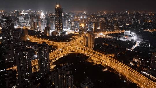 延安高架夜景延时