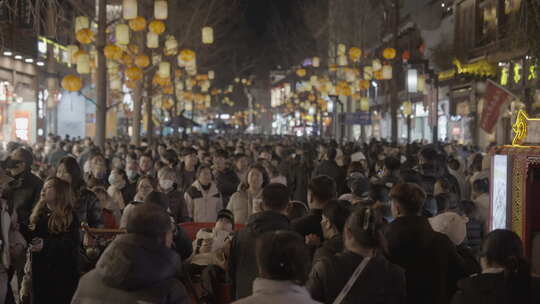 夫子庙人流花灯南京秦淮灯会花灯景点人流