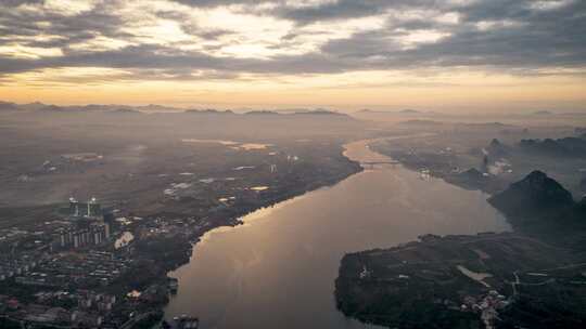 来宾市武宣县日出日落美景