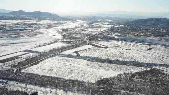 航拍雪景 唯美冬日空镜 立冬 冬至节气